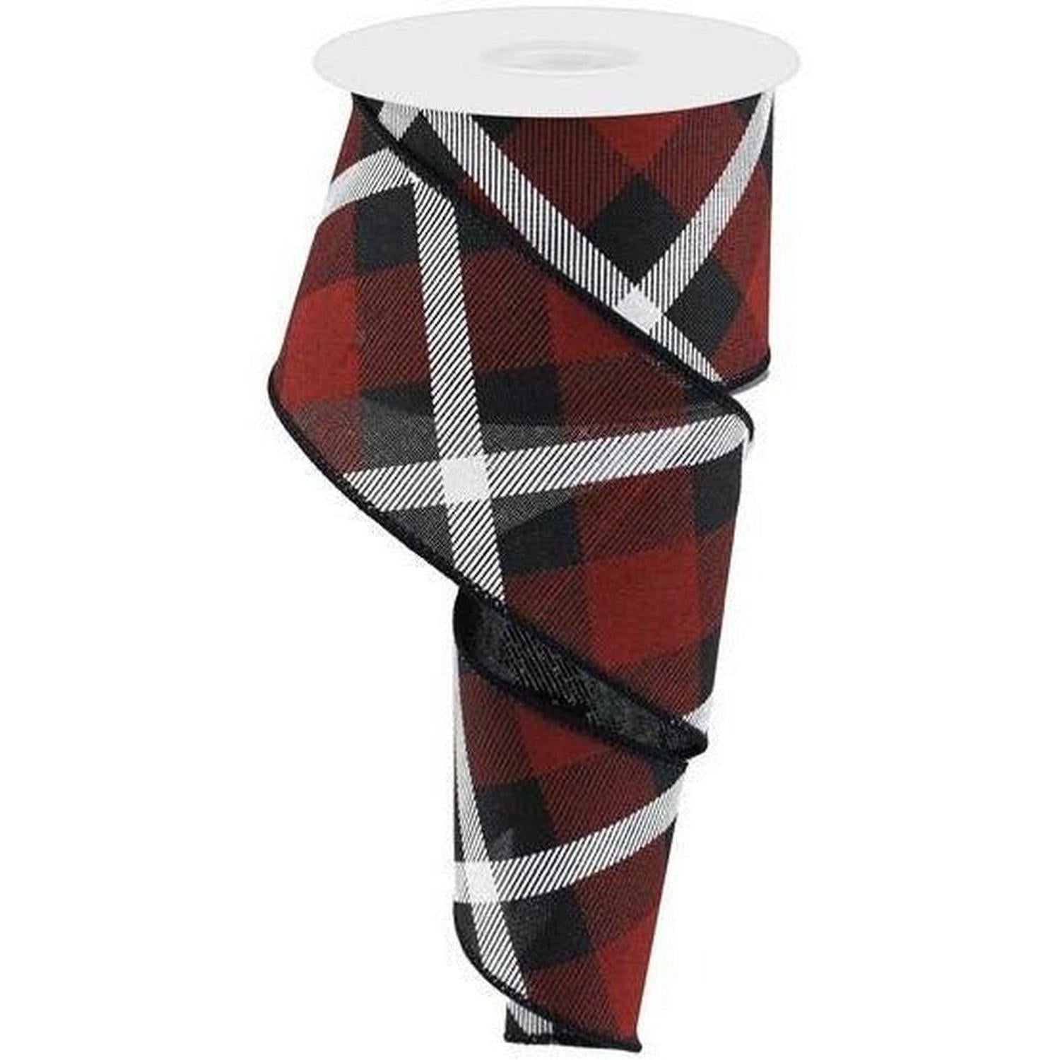 Shop For 2.5" Printed Plaid Ribbon: Black, Red and White at Michelle's aDOORable Creations