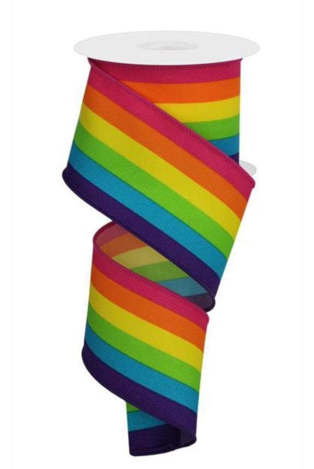 Shop For 2.5" Rainbow Vertical Stripe Ribbon: Primary Color (10 Yards) at Michelle's aDOORable Creations