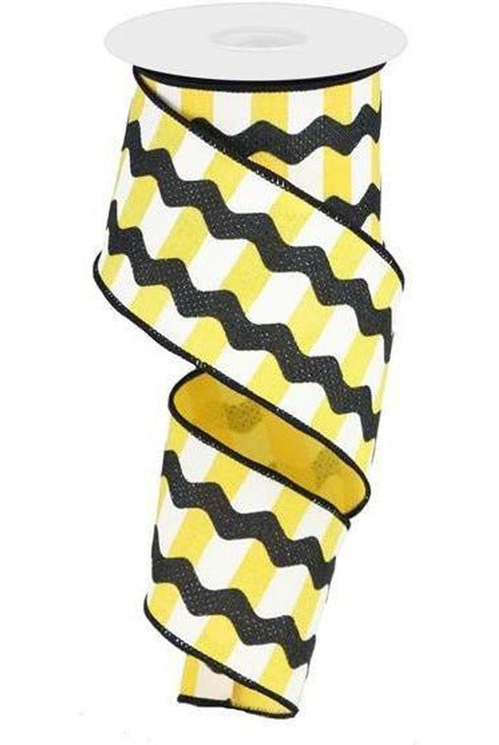 Shop For 2.5" Ricrac Stripe Ribbon: Yellow & Black (10 Yards) at Michelle's aDOORable Creations