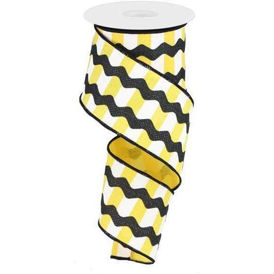 Shop For 2.5" Ricrac Stripe Ribbon: Yellow & Black (10 Yards) at Michelle's aDOORable Creations