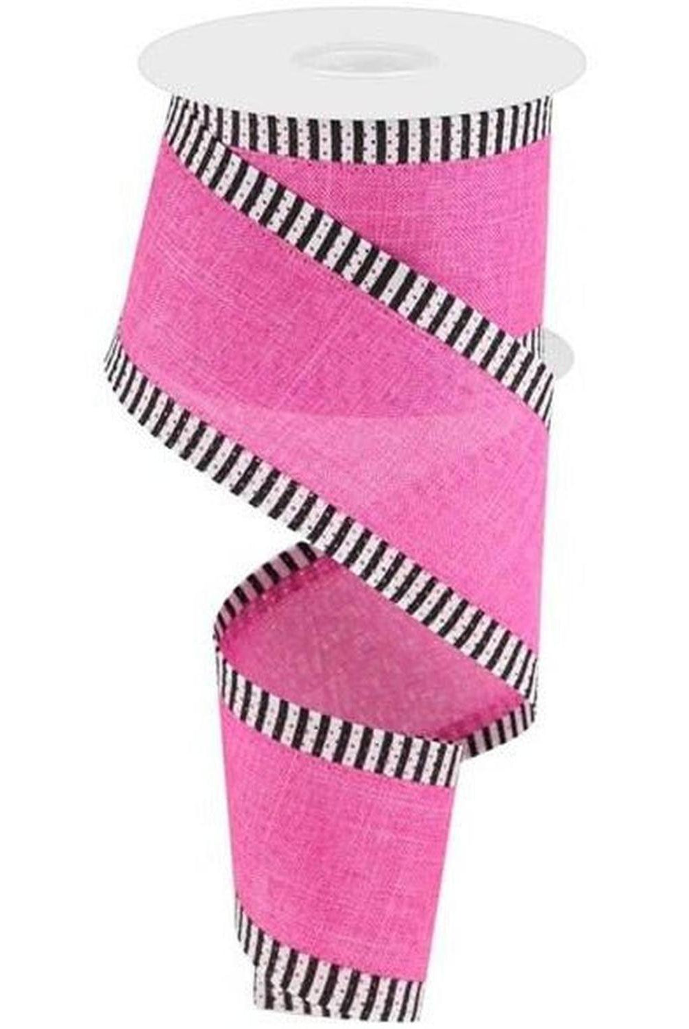 Shop For 2.5" Royal Burlap Thin Stripe Ribbon: Fuchsia (10 Yards) at Michelle's aDOORable Creations