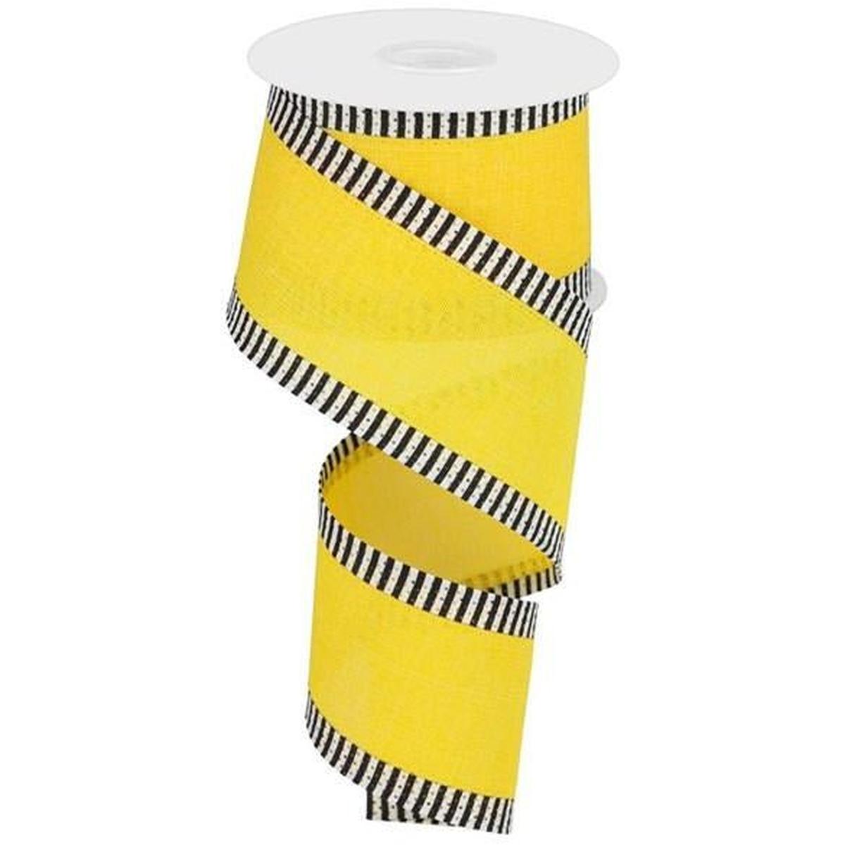 Shop For 2.5" Royal Burlap Thin Stripe Ribbon: Sun Yellow (10 Yards) at Michelle's aDOORable Creations