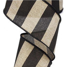 Shop For 2.5" Royal Canvas Wide Stripe Ribbon: Natural & Black (10 Yards) at Michelle's aDOORable Creations