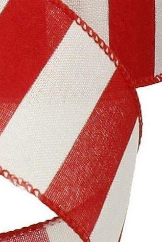 Shop For 2.5" Royal Canvas Wide Stripe Ribbon: Red & White (10 Yards) at Michelle's aDOORable Creations