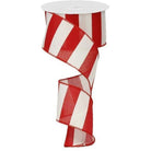 Shop For 2.5" Royal Canvas Wide Stripe Ribbon: Red & White (10 Yards) at Michelle's aDOORable Creations