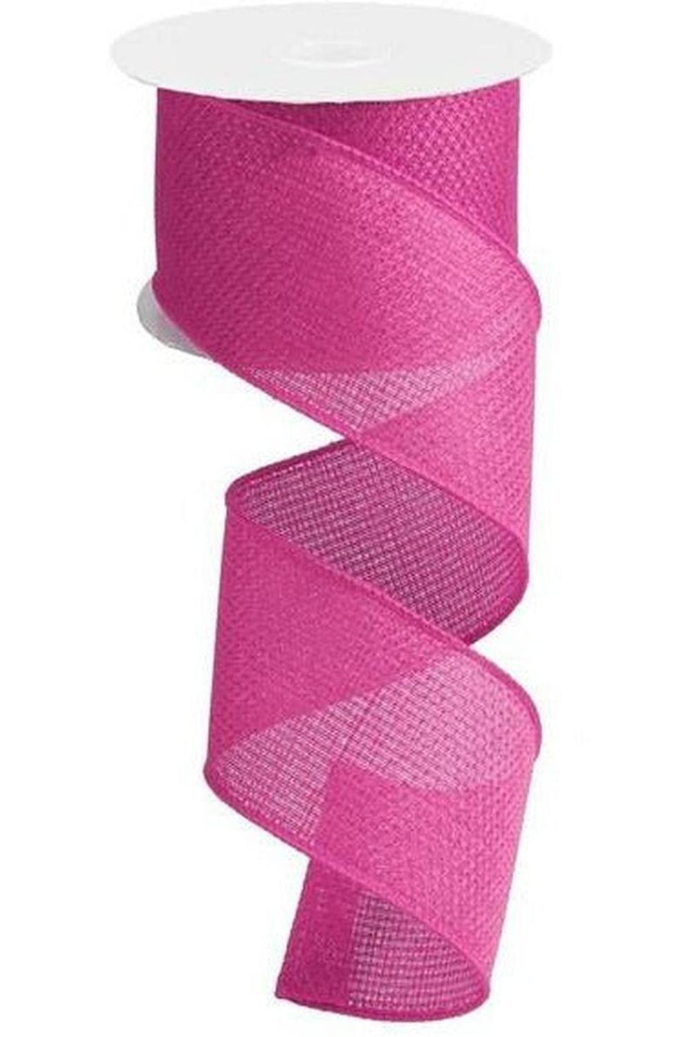 2.5" Royal Faux Burlap Ribbon: Hot Pink (10 Yards)