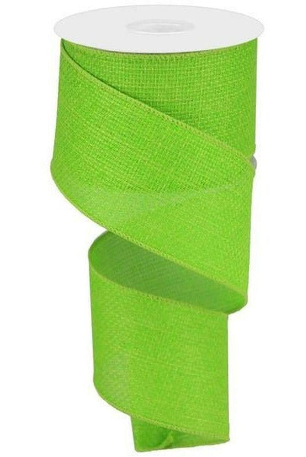 2.5" Royal Faux Burlap Ribbon: Lime Green (10 Yards)