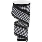 Shop For 2.5" Scalloped Edge Gingham Ribbon: Black (10 Yard) at Michelle's aDOORable Creations