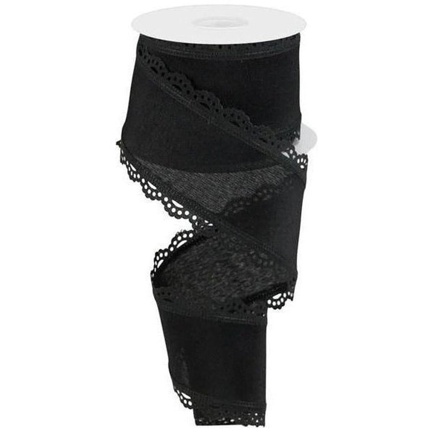 Shop For 2.5" Scalloped Edge Ribbon: Black (10 Yard) at Michelle's aDOORable Creations