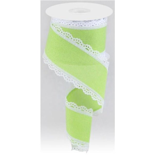 Shop For 2.5" Scalloped Edge Ribbon: Lime Green (10 Yard) at Michelle's aDOORable Creations