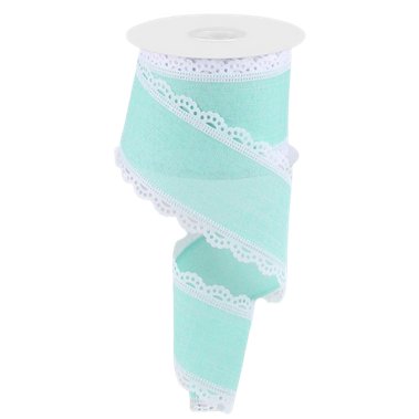 Shop For 2.5" Scalloped Edge Ribbon: Mint Green (10 Yard) at Michelle's aDOORable Creations