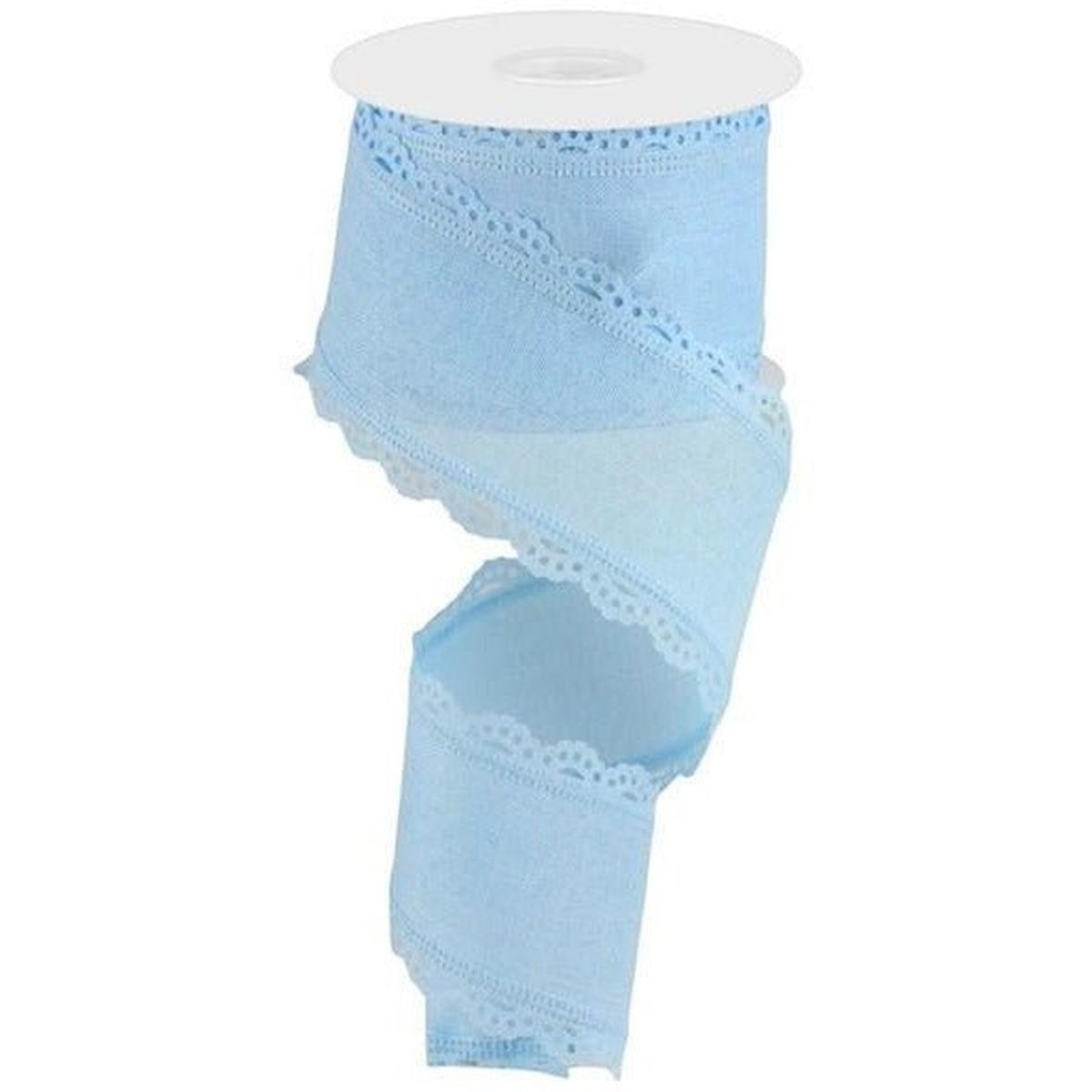 Shop For 2.5" Scalloped Edge Ribbon: Pale Blue (10 Yard) at Michelle's aDOORable Creations