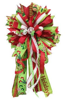 Shop For 2.5" Scalloped Edge Ribbon: Red/Lime Green (10 Yards) at Michelle's aDOORable Creations