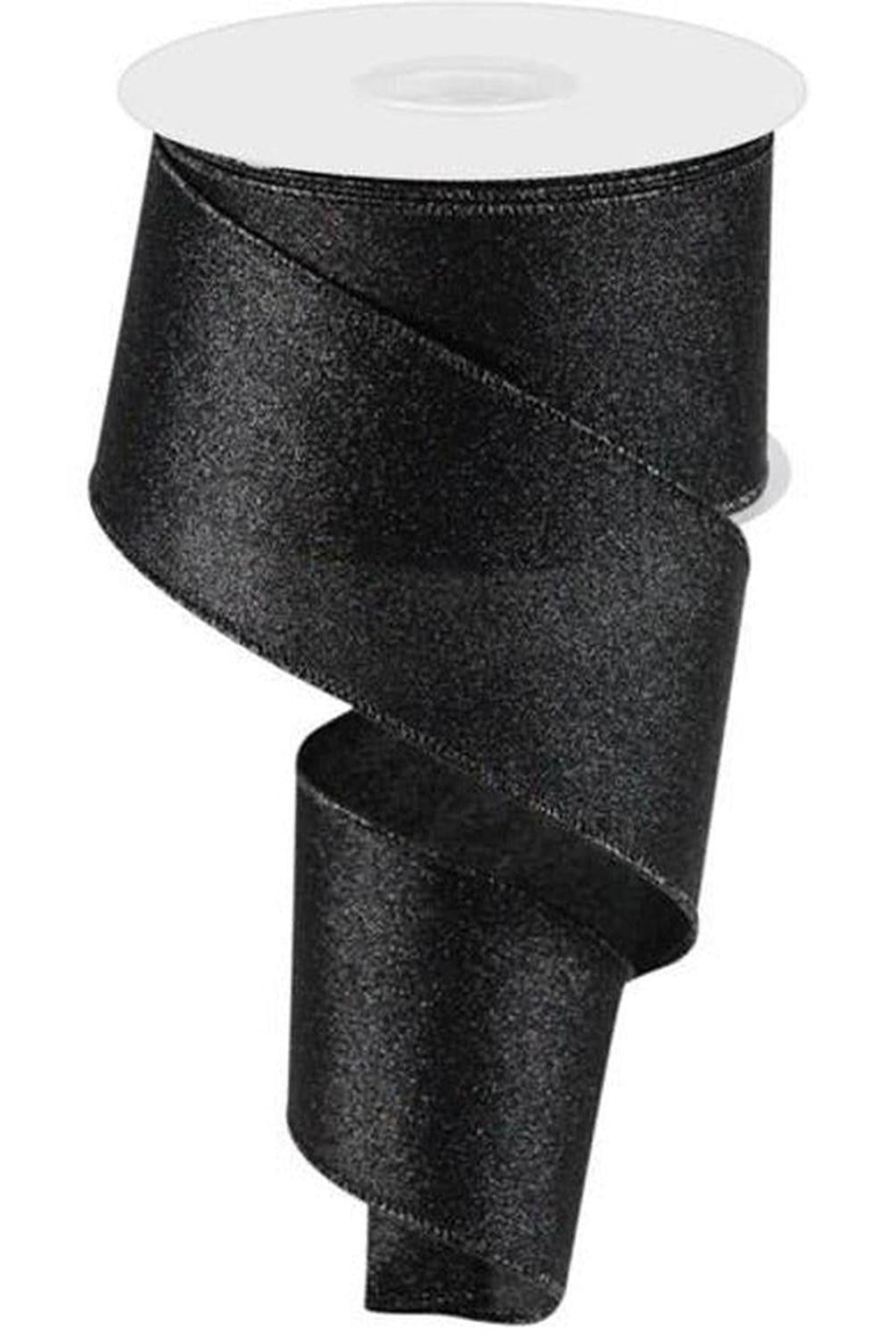 Shop For 2.5" Shimmer Glitter Ribbon: Black (10 Yards) at Michelle's aDOORable Creations
