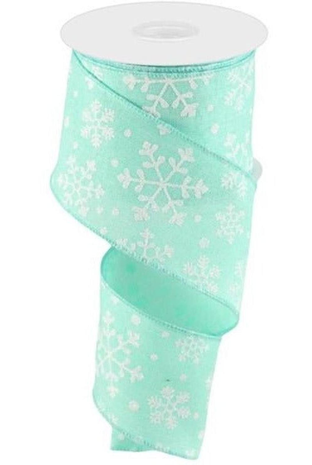 2.5" Snowflake Ribbon: Mint Green (10 Yards)