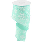 Shop For 2.5" Snowflake Ribbon: Mint Green (10 Yards) at Michelle's aDOORable Creations