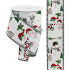 Shop For 2.5" Snowman Ornaments Gingham Ribbon: Ivory (10 Yards) at Michelle's aDOORable Creations