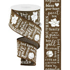 Shop For 2.5" Southern Charm Royal Ribbon: Brown & White (10 Yards) at Michelle's aDOORable Creations
