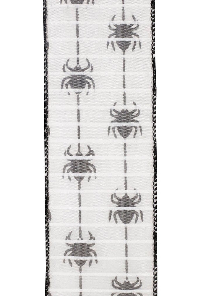 Shop For 2.5" Spider Crawlers Ribbon: White (10 Yards) at Michelle's aDOORable Creations