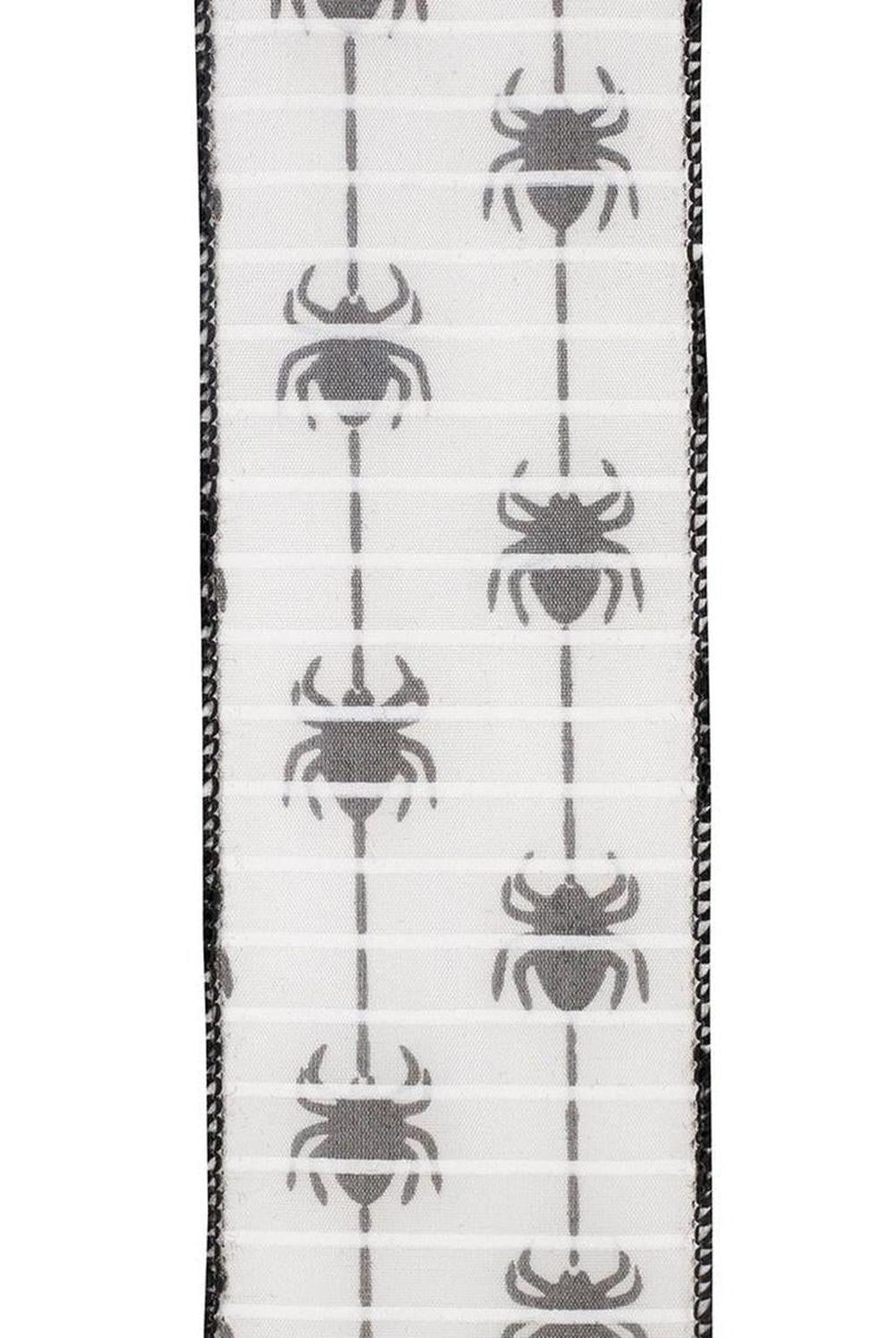2.5" Spider Crawlers Ribbon: White (10 Yards)