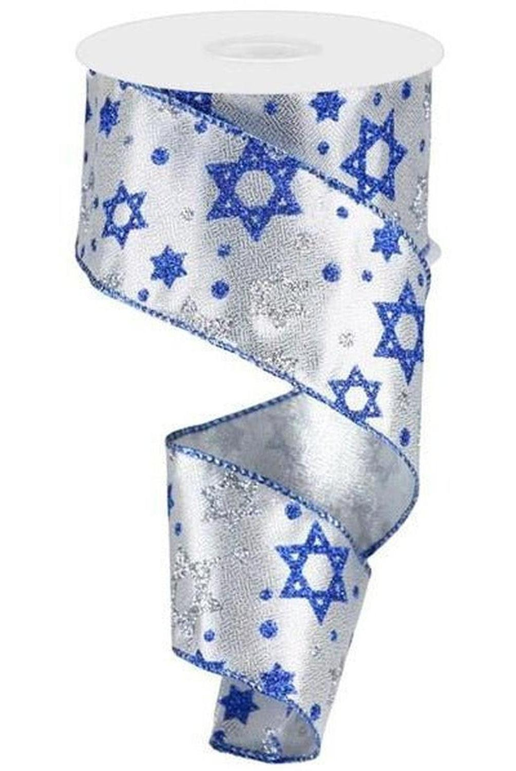 Shop For 2.5" Star of David Metallic Ribbon: Silver (10 Yards) at Michelle's aDOORable Creations