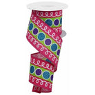Shop For 2.5" Striped Glitter Circle Loops Ribbon: Pink (10 Yards) at Michelle's aDOORable Creations