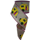 Shop For 2.5" Summer Camper Ribbon: Lt Natural/Fuchsia (10 Yards) at Michelle's aDOORable Creations