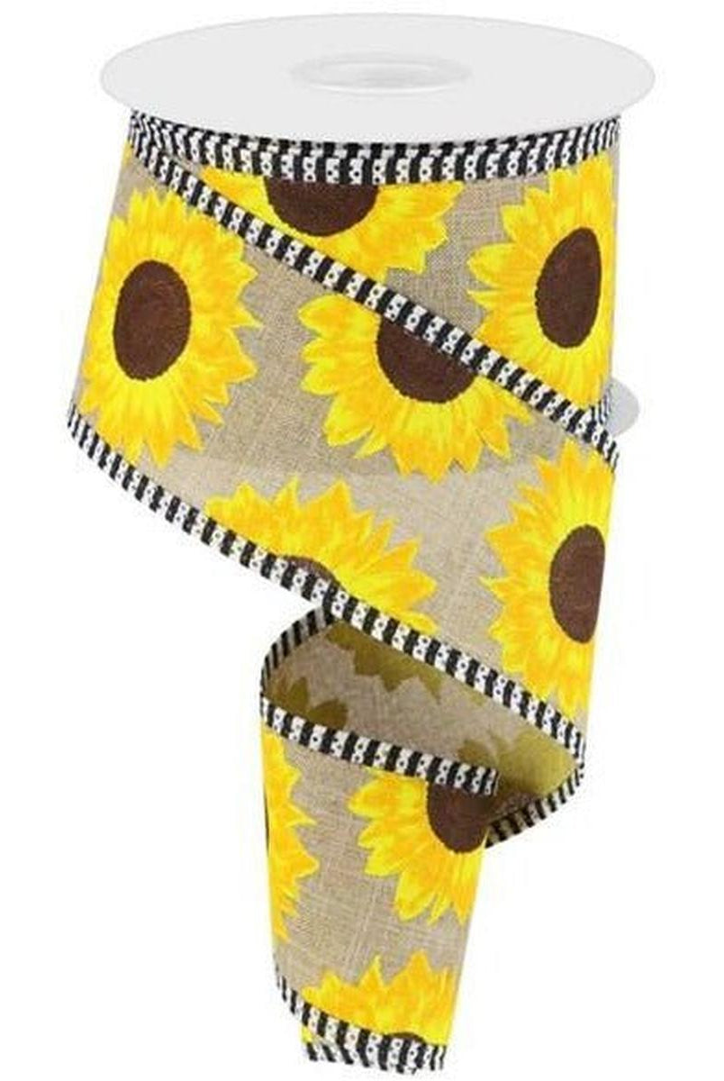 Shop For 2.5" Sunflower Thin Stripe Ribbon: Beige (10 Yards) at Michelle's aDOORable Creations