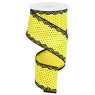 Shop For 2.5" Swiss Dots Lace Edge Ribbon: Sun Yellow (10 Yards) at Michelle's aDOORable Creations