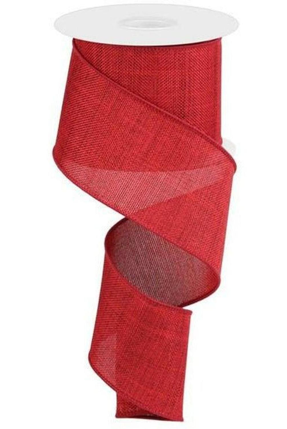 2.5" Thick Royal Burlap Ribbon: Dark Red (10 Yards)