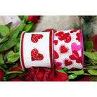Shop For 2.5" Tossed Hearts Ribbon: White (10 Yards) at Michelle's aDOORable Creations