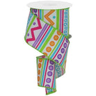 Shop For 2.5" Tribal Stripes Ribbon: White (10 Yards) at Michelle's aDOORable Creations