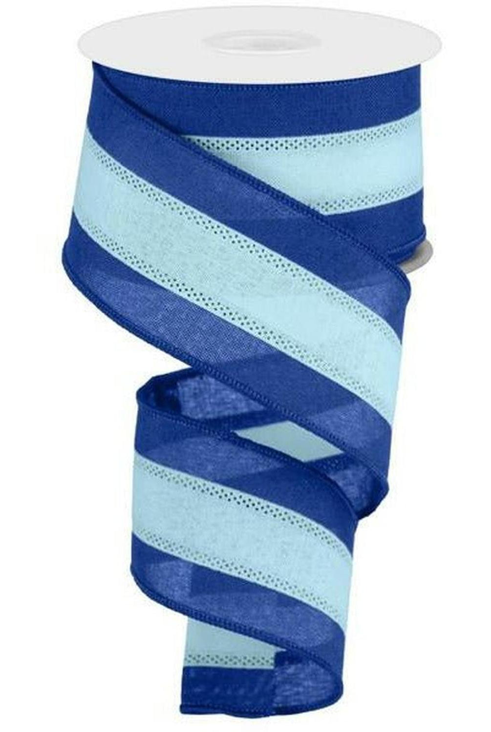 Shop For 2.5" Tricolor Striped Ribbon: Royal Blue/Pale Blue (10 Yards) at Michelle's aDOORable Creations