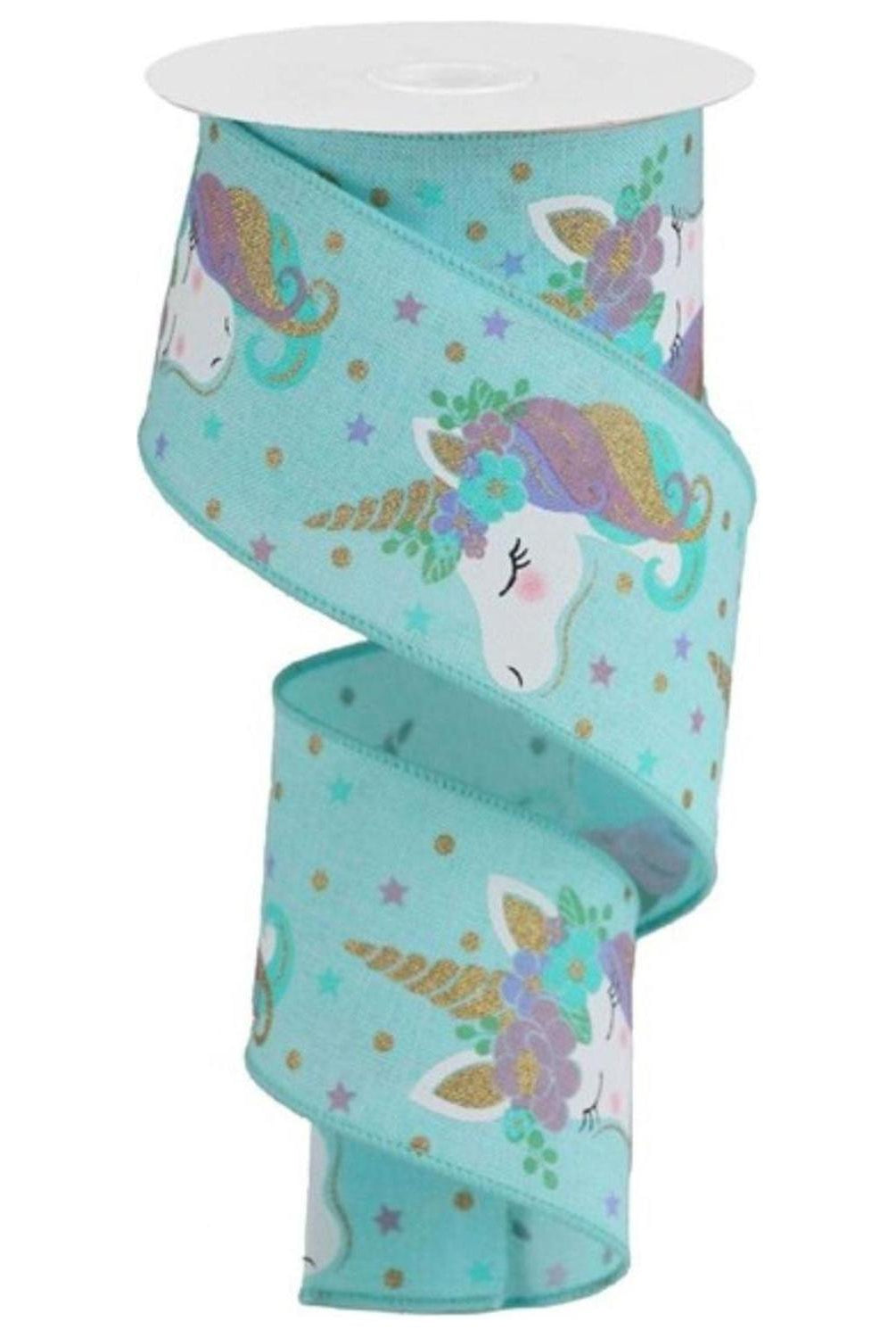 Shop For 2.5" Unicorn Royal Ribbon: Ice Blue (10 Yards) at Michelle's aDOORable Creations