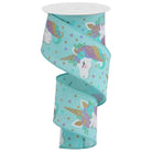 Shop For 2.5" Unicorn Royal Ribbon: Ice Blue (10 Yards) at Michelle's aDOORable Creations