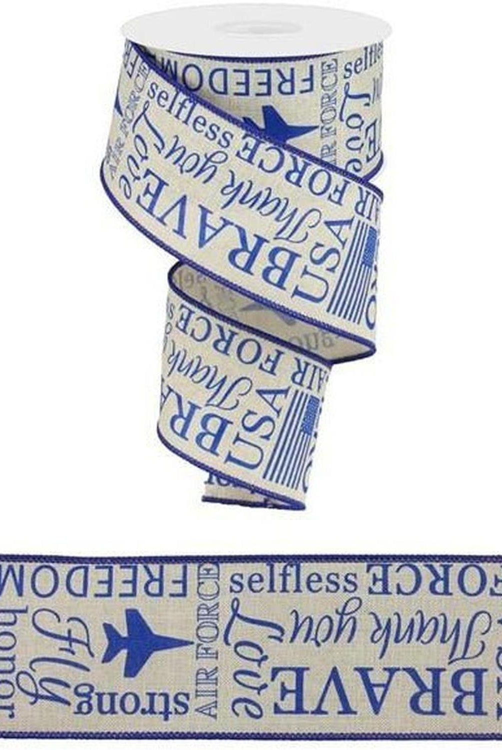 2.5" United States Air Force Ribbon: Natural (10 Yards)