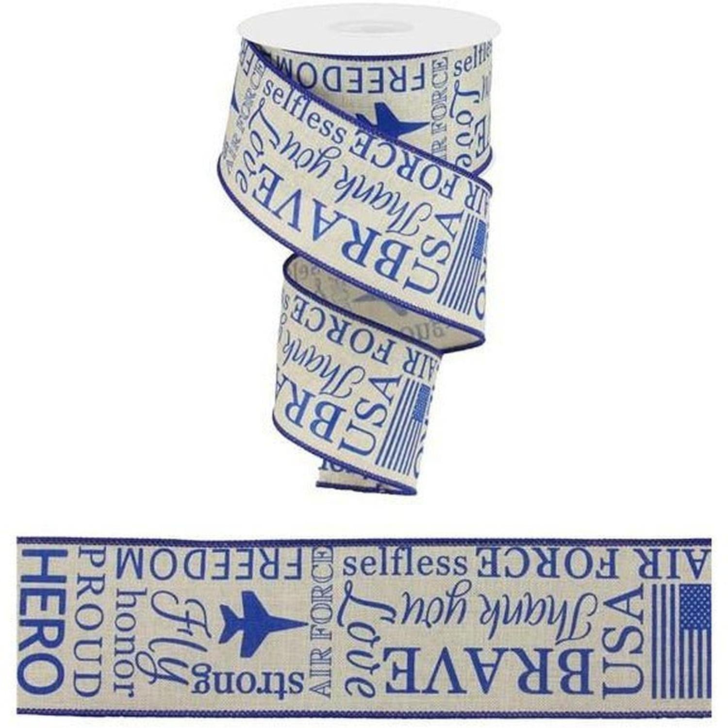 Shop For 2.5" United States Air Force Ribbon: Natural (10 Yards) at Michelle's aDOORable Creations