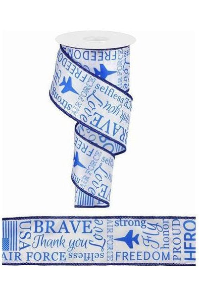 Shop For 2.5" United States Air Force Ribbon: White (10 Yards) at Michelle's aDOORable Creations