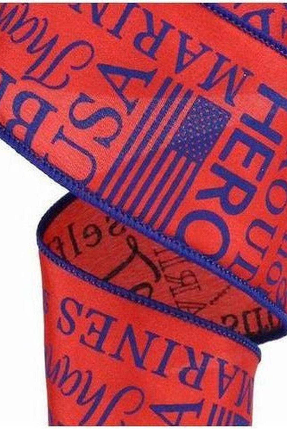 2.5" United States Marine Ribbon: Red & Blue (10 Yards)