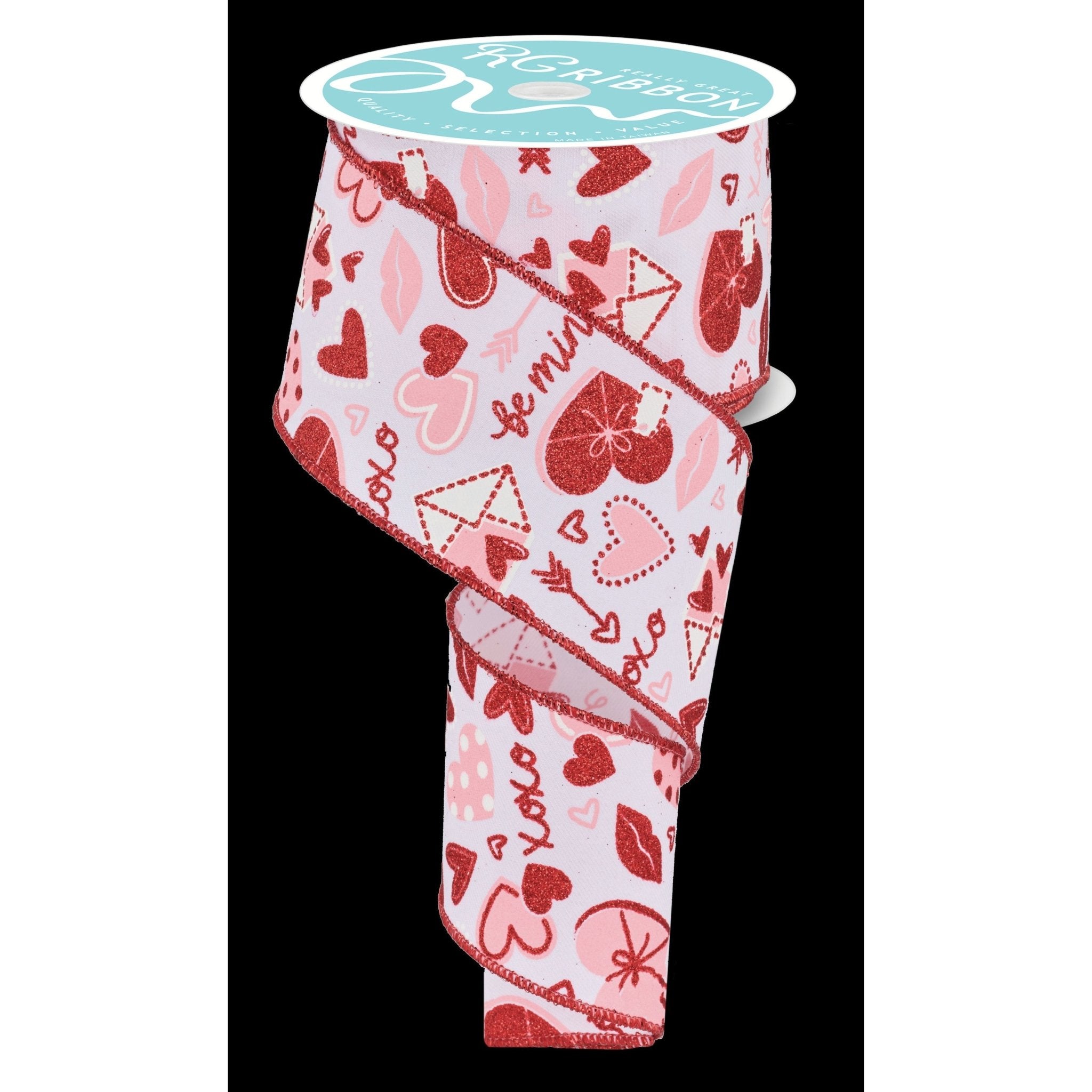 Shop For 2.5" Valentine Graphics Ribbon: White (10 Yard) at Michelle's aDOORable Creations