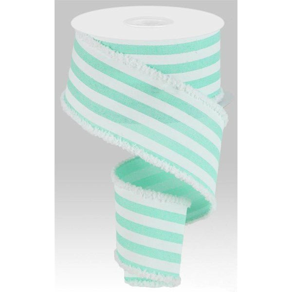 Shop For 2.5" Vertical Stripe Drift Ribbon: Mint Green (10 Yards) at Michelle's aDOORable Creations