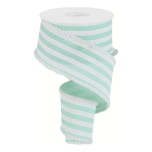 Shop For 2.5" Vertical Stripe Drift Ribbon: Mint Green (10 Yards) at Michelle's aDOORable Creations