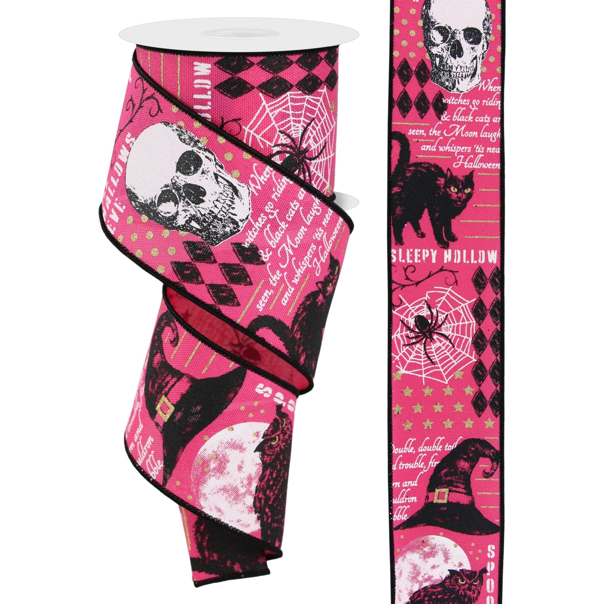 Shop For 2.5" Vintage Halloween Ribbon: Pink (10 Yards) at Michelle's aDOORable Creations