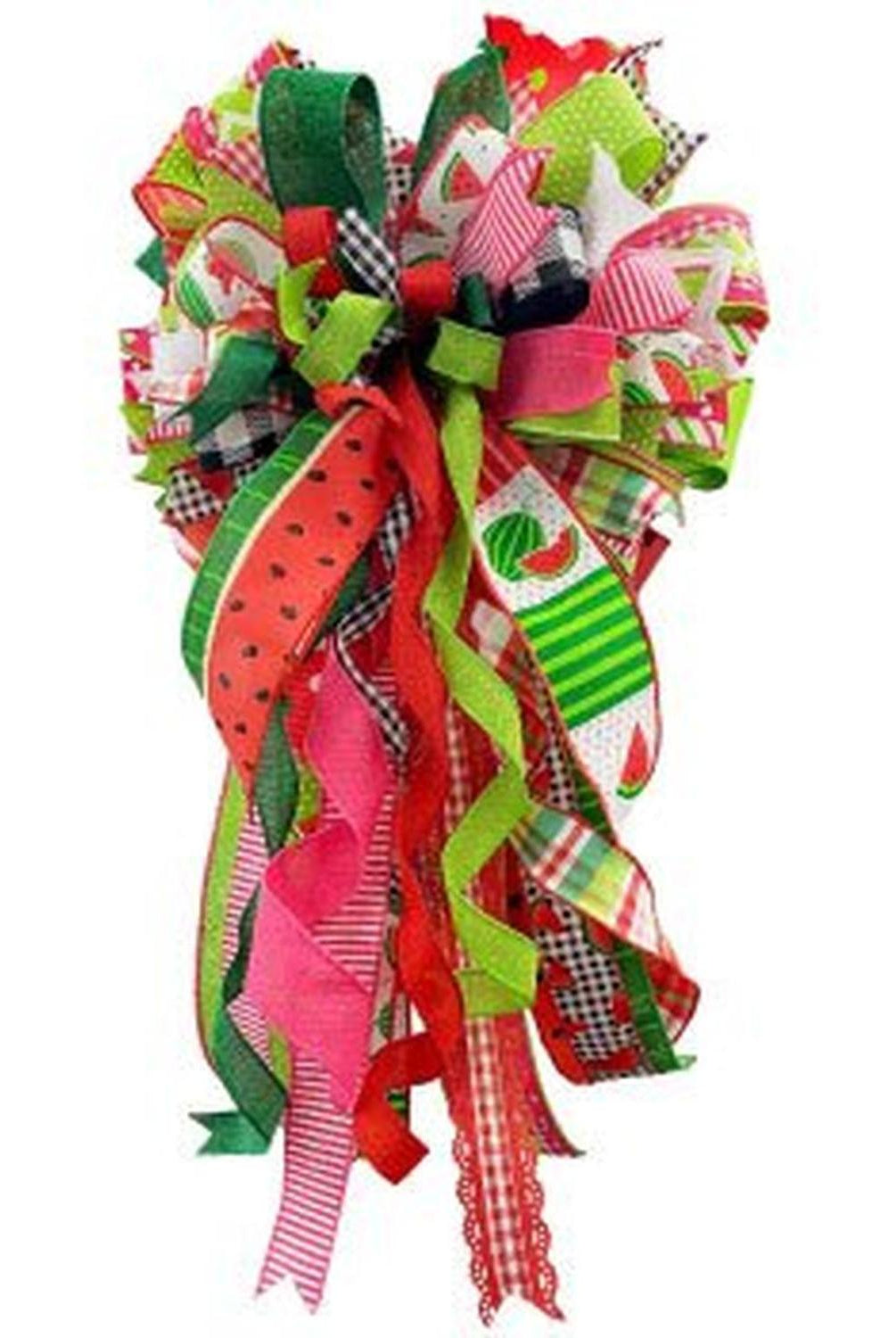 2.5" Watermelon Slice Gingham Ribbon: Black/White (10 Yards)