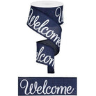 Shop For 2.5" Welcome Royal Ribbon: Navy Blue (10 Yards) at Michelle's aDOORable Creations