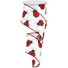 Shop For 2.5" White Satin Ladybug Ribbon (10 Yards) at Michelle's aDOORable Creations