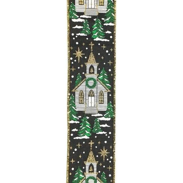 Shop For 2.5" Winter Church Ribbon: Black (10 Yards) at Michelle's aDOORable Creations