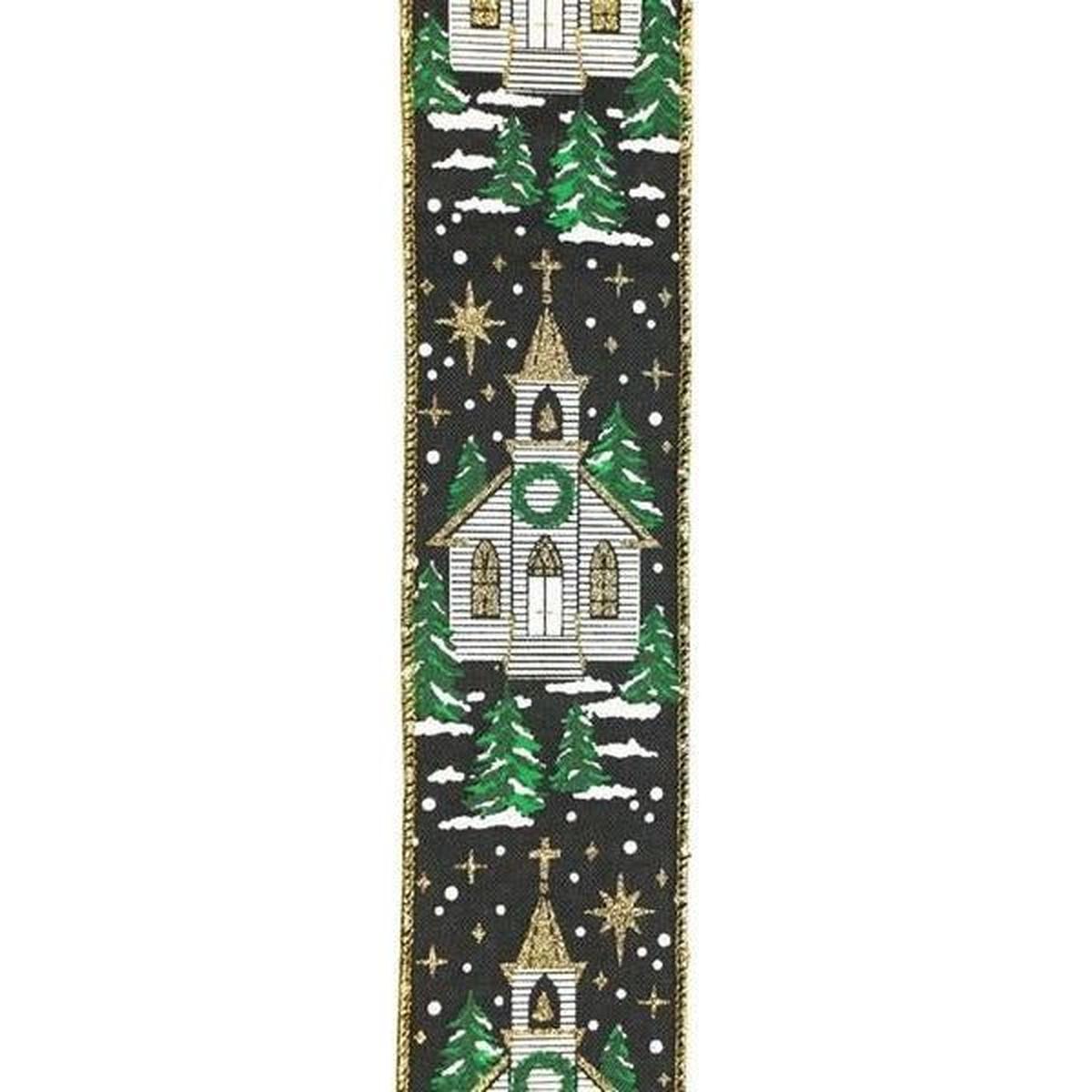 Shop For 2.5" Winter Church Ribbon: Black (10 Yards) at Michelle's aDOORable Creations