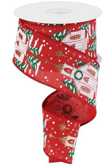 Shop For 2.5" Winter Church Ribbon: Cranberry Red (10 Yards) at Michelle's aDOORable Creations