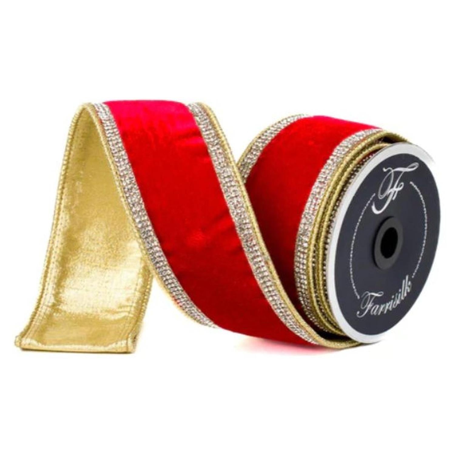 Shop For 2.5" Winter Diamonds Ribbon: Red (5 Yards) at Michelle's aDOORable Creations